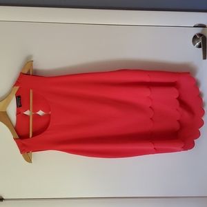 Papermoon coral sleeveless blouse with open back & sweet scallop detail. Size XL